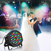 U`King 2PCS dobíjecí LED Par reflektory, RGB 36 LED pódiové světlo s dálkovým ovládáním a časováním pro svatební DJ diskotéky ak