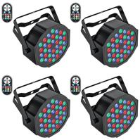 UKing 4PCS LED par light, 72W LED reflektor RGB DMX scénické světlo 7 režimů party světelných efektů s dálkovým ovládáním pro DJ