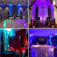 UKing 4PCS LED par light, 72W LED reflektor RGB DMX scénické světlo 7 režimů party světelných efektů s dálkovým ovládáním pro DJ