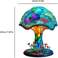 Vintage malba houby stolní lampa, 20 cm nové obarvené pryskyřice série rostlin, stolní lampa, bohémské pryskyřice houba dekorace
