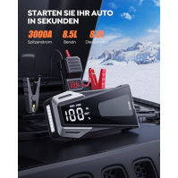 Jump starter power bank, 3000A špičkový proud 21800mAh přenosný 12V startér pro 8,5L benzínový a 8,0L dieselový motor, startér s