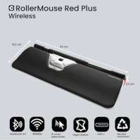 Contour RollerMouse Red Plus, bezdrátová - ergonomická myš - bezdrátová - Bluetooth - USB-C