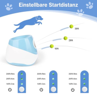 Rawhui Dog Ball Thrower Automatická interaktivní hračka pro psy s 6ks tenisových míčků pro malé a střední psy