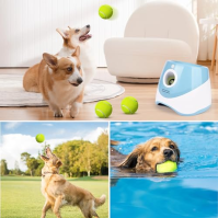 Rawhui Dog Ball Thrower Automatická interaktivní hračka pro psy s 6ks tenisových míčků pro malé a střední psy