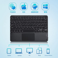 Klávesnice bluetooth pro tablety s touchpadem Podsvícená dobíjecí QWERTZ klávesnice Bezdrátová klávesnice se 7 barvami