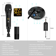 Depusheng W1 UHF bezdrátový mikrofonní systém Dynamický ruční mikrofon používaný pro karaoke a rodinná setkání prostřednictvím m