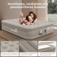 Luxchoice Airbed 1 osoba Vzduchová matrace Samonafukovací s přenosnou pumpou a nafukovací matrací proti opotřebení a hluku Premi