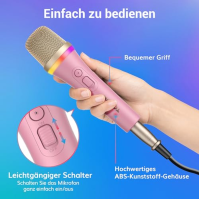 TONOR Dynamický mikrofon pro karaoke, vokální mikrofon RGB XLR pro zpěv, ruční mikrofon s 5m kabelem, růžový superkardioidní mik