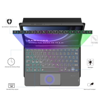 ROOFEI Galaxy Tab S9 FE/S9 kryt s klávesnicí QWERTY : 3-zónové 7barevné DIY podsvícení, inteligentní touchpad, odnímatelný kryt 