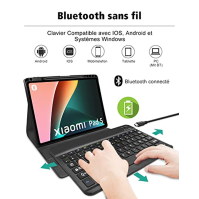 Pouzdro pro Xiaomi Pad 5 / Pad 5 Pro (11 Pouces 2021), ochranné tenké pouzdro se slotem na pero, odnímatelná bezdrátová Bluetoot