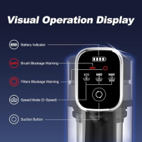 Akumulátorový vysavač Diyuto, výkonný 33kPa akumulátorový vysavač, doba provozu 60 minut, 7 * 2600mAh odnímatelná baterie a dobí