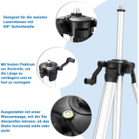 Křížový laser s stativem Hancaner 4x360°, 16 laserových čar, 3°, samočinně nivelační s stativem, 2x 2400 mAh baterie