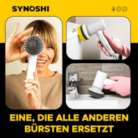 SYNOSHI | Elektrický čisticí kartáč, Power Spin Scrubber, čisticí zařízení se 3 vyměnitelnými čisticími hlavami, 2 rychlosti rot