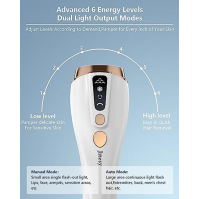 Zařízení na odstraňování chloupků IPL, laserové odstraňování chloupků na celém těle se 3 funkcemi - HDR/SC/RA a 6 energetickými 