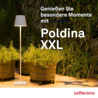 Zafferano, Poldina XXL Lamp, bezdrátová, dobíjecí stojací lampa s dotykovým ovládáním, vhodná do obývacího pokoje i ven, stmívač