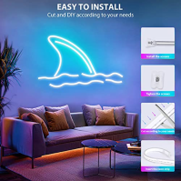 Lamomo LED pásek 10 m, RGB LED pásek s dálkovým ovládáním APP, 24V vodotěsný flexibilní stmívatelný LED pásek, Bluetooth Music S