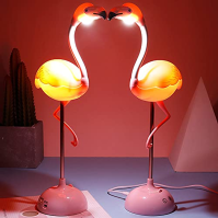 Fantasee Flamingo Stolní lampa USB Noční stolní lampa Nursery Noční světlo Dotykové stmívatelné pro dítě Děti Studenti Ložnice O