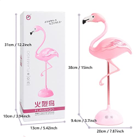 Fantasee Flamingo Stolní lampa USB Noční stolní lampa Nursery Noční světlo Dotykové stmívatelné pro dítě Děti Studenti Ložnice O