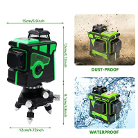 Iriisy křížový laser 360, křížový laserový stavební laserový laser, samonivelační 360 laserová vodováha 12 linií 3x360° horizont