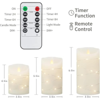 Yinuo Candle LED svíčky s funkcí časovače blikající plamen s dálkovým ovládáním dekorace dekorace koupelny dekorace stolu dekora