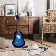 ADM 1/4 Kids Classical Guitar Kit, juniorská kytarová sada pro začínající hráče s taškou, klipovou ladičkou, popruhem, trsátky, 