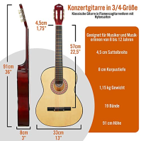 3rd Avenue Startovací balíček pro klasickou kytaru velikosti 3/4 - přírodní barva