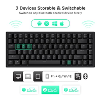 RK ROYAL KLUDGE RK84 Bezdrátová Bluetooth/2,4Ghz 75% RGB mechanická herní klávesnice, klávesnice s možností připojení ve třech r