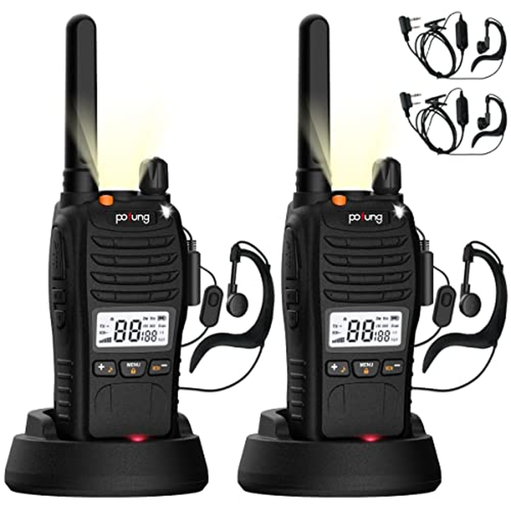 Pofung PT88 PRO Walkie Talkie Professional PMR446 Licensed Free Přenosná dobíjecí vysílačka 16CH s LED indikátorem, blikajícím a