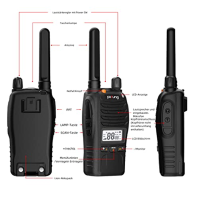 Pofung PT88 PRO Walkie Talkie Professional PMR446 Licensed Free Přenosná dobíjecí vysílačka 16CH s LED indikátorem, blikajícím a