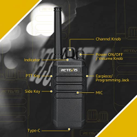 Retevis RT40 Walkie Talkie, DMR Two Way Radio Professional PMR446 Handheld, 48CH Digital Analog Ham Radio, 2000mAh Rechargeable 