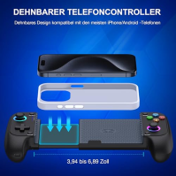 HASACOOL Handy Controller für iPhone, Smartphone Controller für Android mit Hall Effect Joystick, Bluetooth Controller Handy Sup