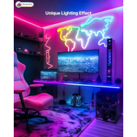 Lphianx Neon Rope Light, 10FT LED Neon Flex se synchronizací hudby, kompatibilní s Alexa, Google Assistant, LED Strip Lights for