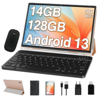 2024 Nejnovější Android 13 Tablet 10 palců 14GB RAM + 128GB ROM (1TB TF), 8000mAh baterie, Octa-Core 2.0Ghz, GPS, 5G + 2.4G WiFi