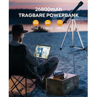 YaberAuto startovací powerbanka 5000A špičkový proud 26800mAh startovací zařízení do auta s LCD displejem (pro všechny benzínové