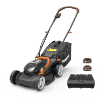 Akumulátorová sekačka WORX WG779E.1 40V (2 x 20V) - záběr sečení 34 cm - ideální pro zahrady do 460 m² - technologie IntelliCut