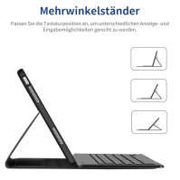 EasyAcc Kryt klávesnice kompatibilní s Lenovo Tab M11 TB330 2024 s ochrannou fólií, QWERTZ German, odnímatelný kryt klávesnice s