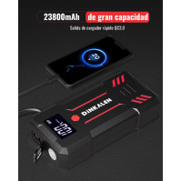 DINKALEN 3000A Jump Starter do auta, černý, 23800mAh 12V bateriový Jump Starter s LED světlem (pro všechna vozidla s benzínovým