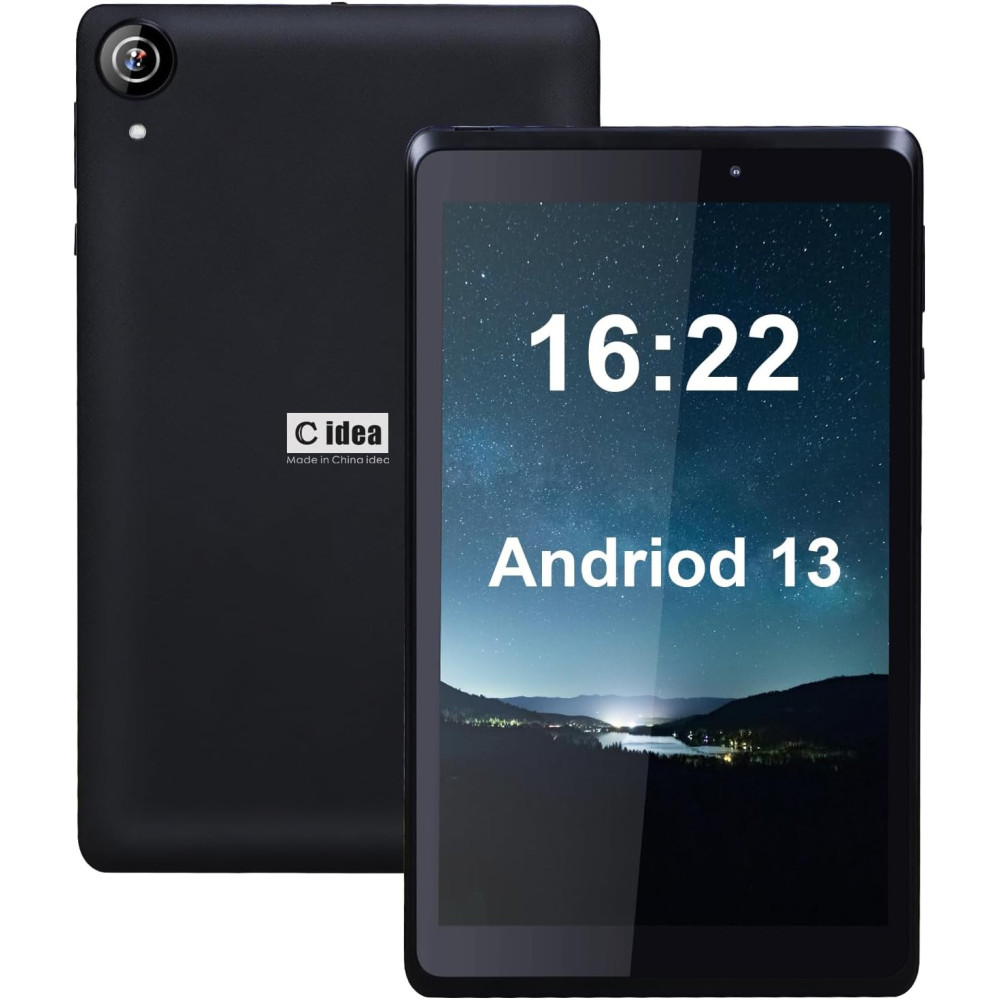 C idea 8palcový tablet na čtení, Android 13 tabletů, 2 GB RAM, 32 GB ROM, čtyřjádrový, 5000 mAh baterie, dva fotoaparáty