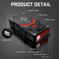 BIUBLE Avviatore Batteria Auto, 2500A 24000mAh Přenosný startovací kabel (Všechny benzínové nebo 8.0L diesel), 12V Jump Starter