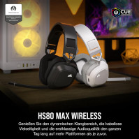 CORSAIR HS80 MAX WIRELESS Multiplatform Herní sluchátka s Bluetooth – Dolby Atmos – Omnidirekcionální mikrofon – Kompati