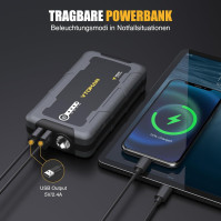 VTOMAN V1500 1500A jump starter power bank - 12V posilovač autobaterie, přenosný startér do auta s inteligentním startov