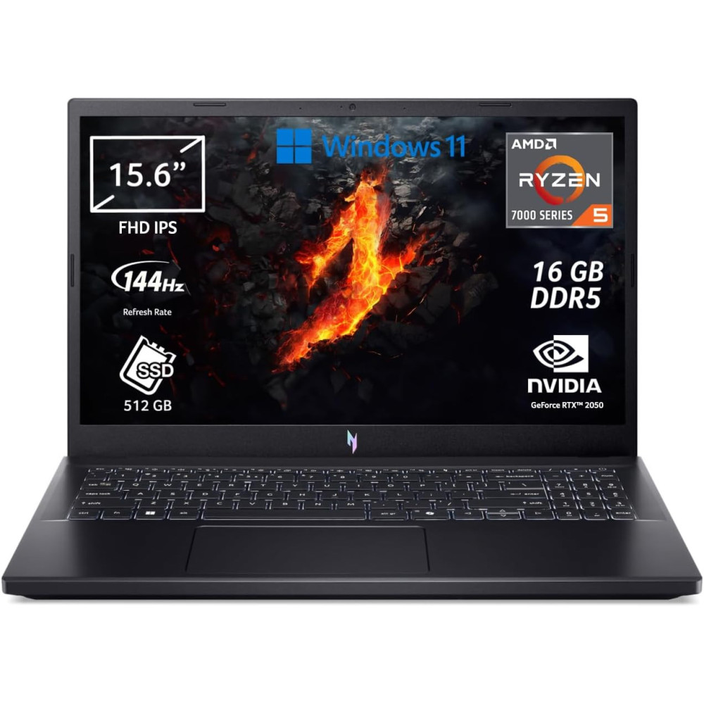 Herní notebook Acer Nitro V 15 ANV15-41-R51W, procesor AMD Ryzen 5 7535HS, 16 GB DDR5 Ram, 512 GB SSD, 15,6