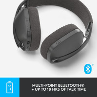 Logitech Zone Vibe 100 Lehká bezdrátová over-ear sluchátka s mikrofonem s potlačením hluku, pokročilá multipoint Bluetoo