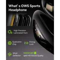 Oladance OWS Sportovní open-ear sluchátka, 15 hodin otevřeného nošení stereo Bluetooth sluchátka odolná proti vodě IPX8