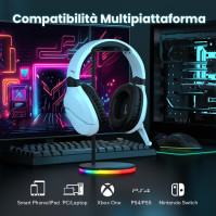 WolfLawS Bezdrátová herní sluchátka pro PS5, PC, PS4, Mac, 2,4GHz/Bluetooth herní sluchátka s mikrofonem s potlačením hl