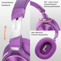 Srhythm NC75 Pro Bezdrátová sluchátka s aktivním potlačením hluku, Bluetooth 5.0, nad uši s mikrofonem, rychlé nabíjení