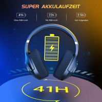 KAPEYDESI Bezdrátová herní sluchátka, herní sluchátka s odnímatelným 3D stereo mikrofonem, Bluetooth 5.2 a adaptérem kab