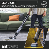 HOOVER HFX Bezdrátový vysavač s kartáčem proti chlupům zvířat & LED, vhodný pro vysávání až 120 m² | bez kabelu