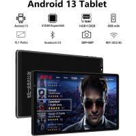 AOCWEI Tablet s Androidem 11, 10,1 palcový tablet s 4 GB RAM + 64 GB ROM (TF 128 GB), Octa-Core, HD IPS displej, 5+8MP f