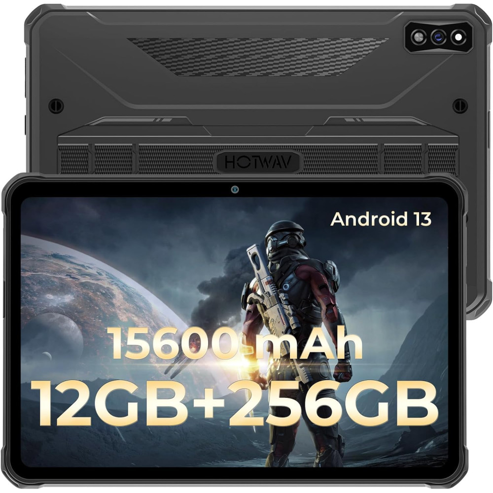 HOTWAV R7 Outdoor Tablet, 10.1 palce HD+, 12 GB (6GB + 6GB) RAM + 256 GB ROM (rozšiřitelné až na 2TB), baterie 15600mAh,